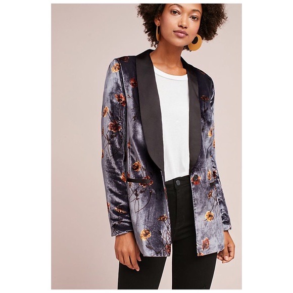 Anthropologie Jackets & Blazers - Rachel Ray’s Anthropologie Velvet Tuxedo Blazer